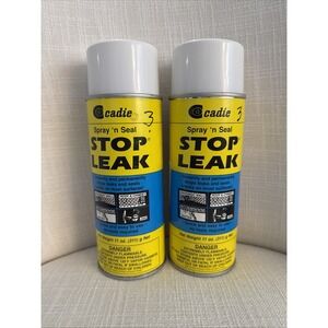 Vintage CADIE Spray 'n Seal Stop Leak‎ 2 Cans NEW Home Repair Sealant